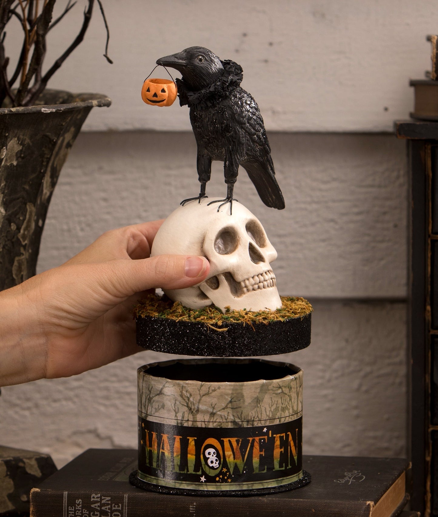Crow and Skull on Box