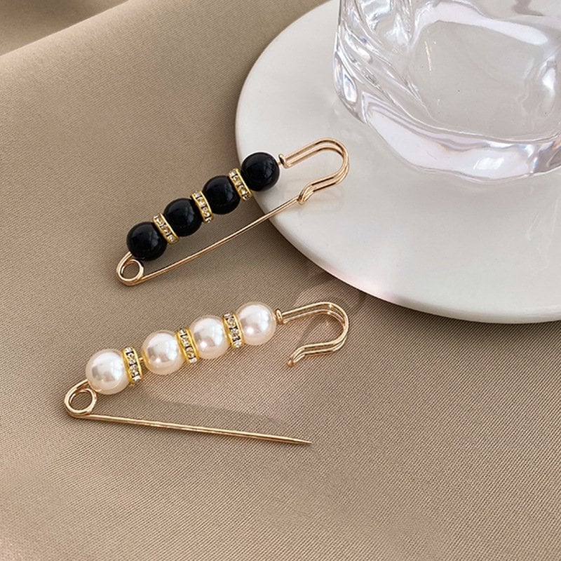 🔥Fancy Rhinestones Pearls Safety Pin Brooch