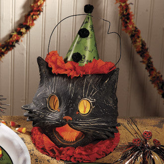 Sassy Cat Container, Paper Mache