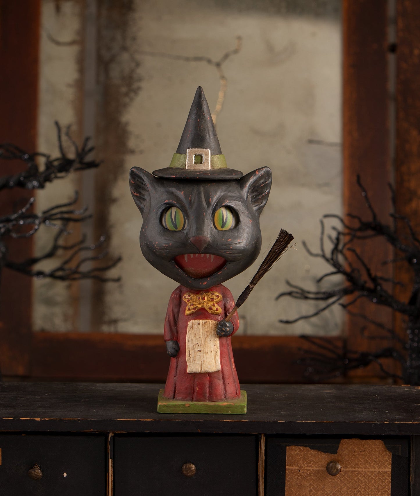 Catrina Wisker Witch Cat Lantern