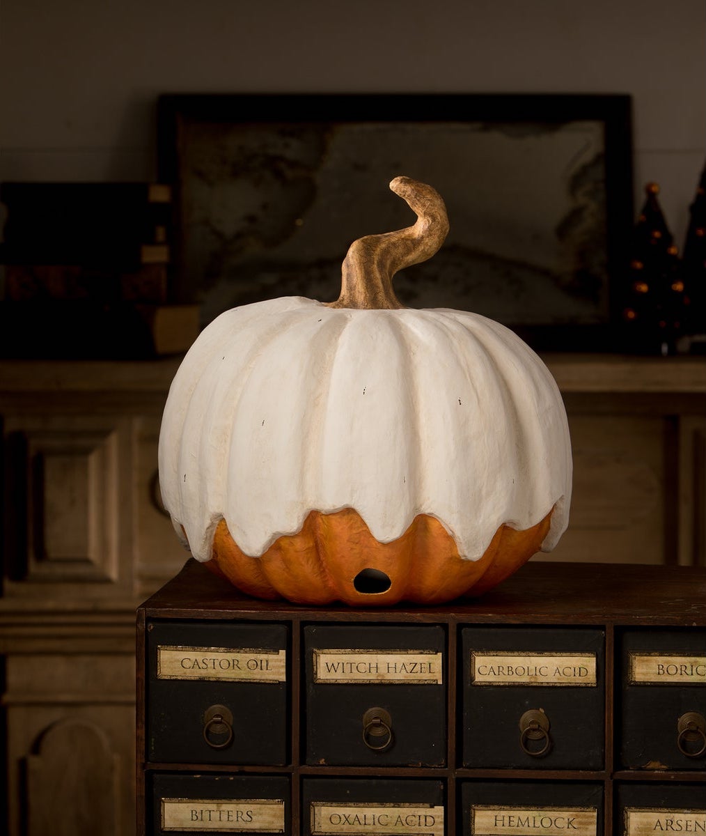 Ghost Jack Paper Mache Jack-O-Lantern, Large