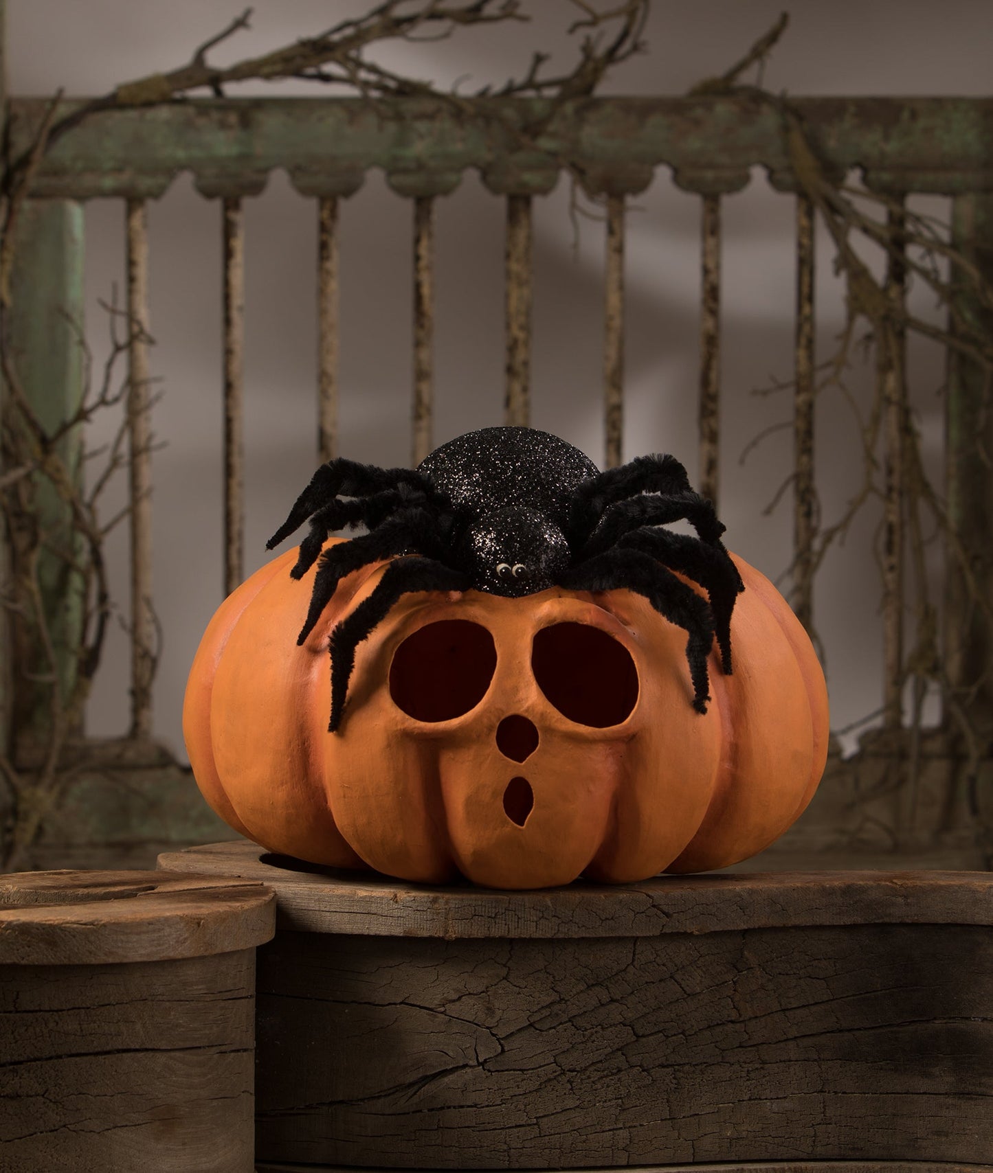 Spider on Pumpkin Jack-O-Lantern