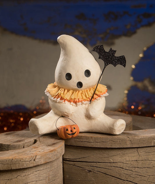Candy Corn Collar Boo Ghost, Paper Mache