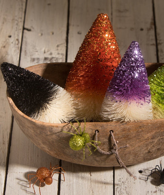 Sparkling Glittered Halloween Trees