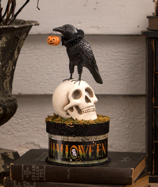 Crow and Skull on Box