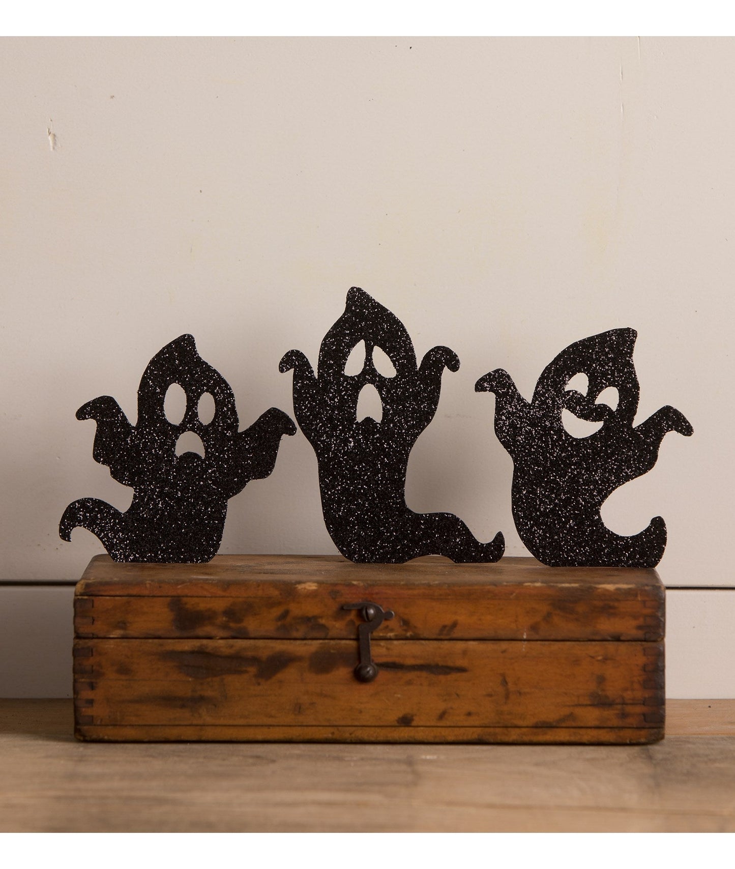 Ghoulish Ghost Silhouettes with Black Glitter