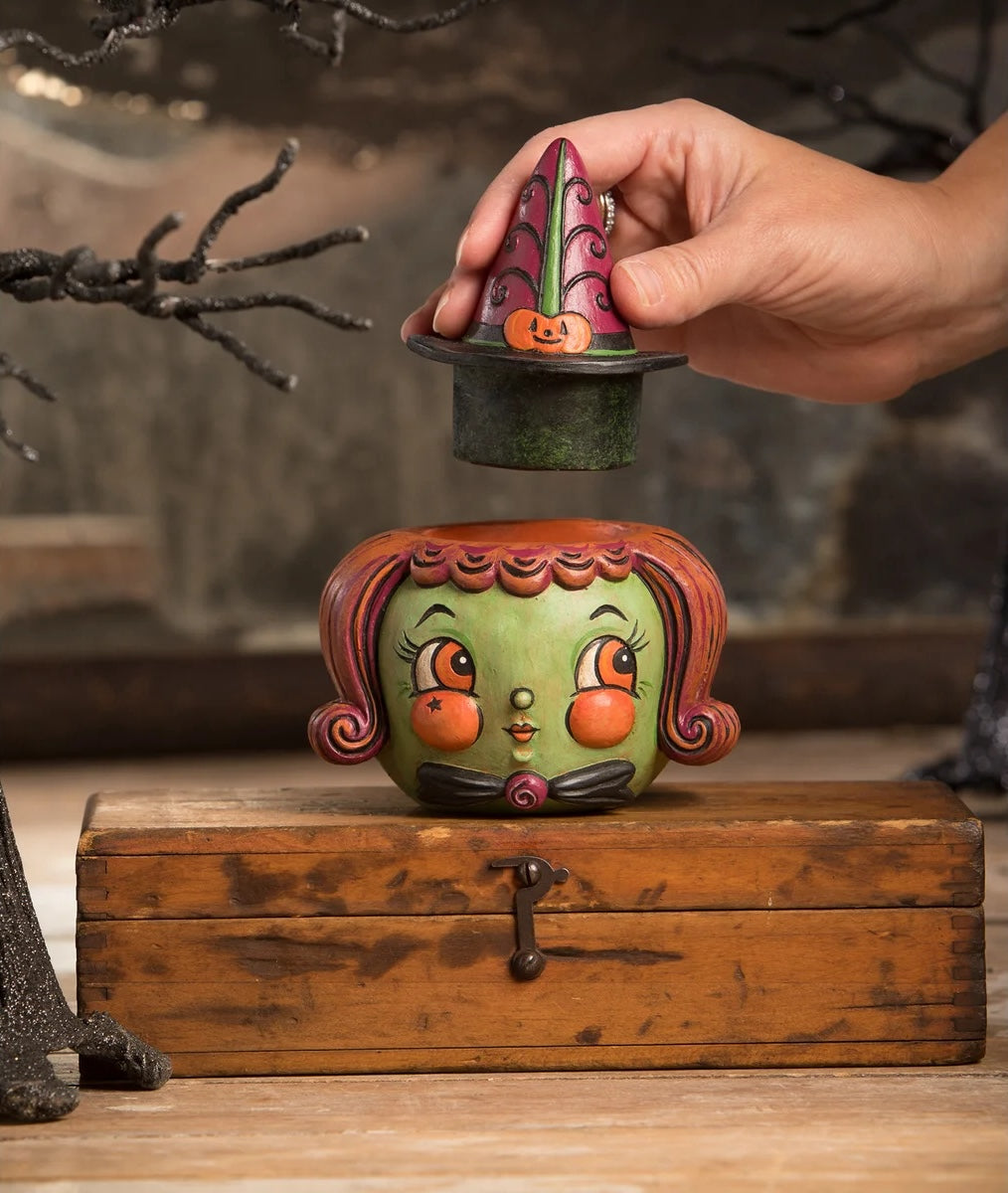 Hagatha Hollow Witch Head Container