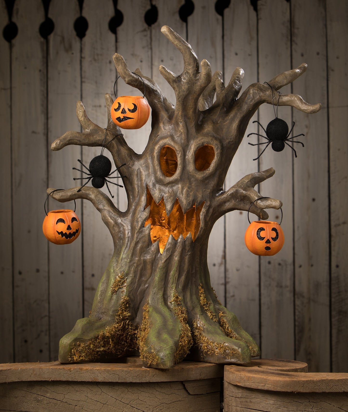 Black Spider Ornament, Flocked