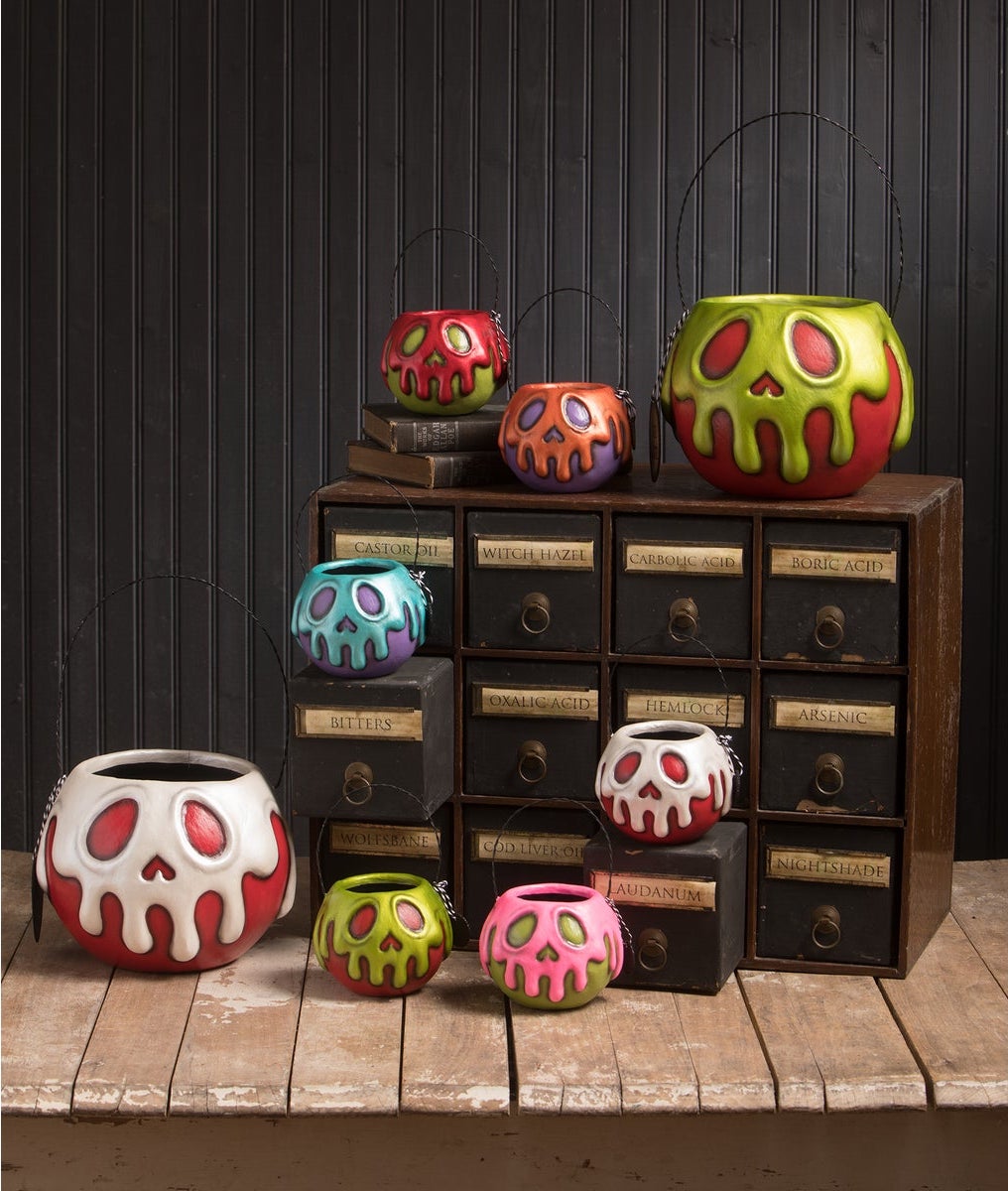 Red Apple Bucket with Green Poison, Small