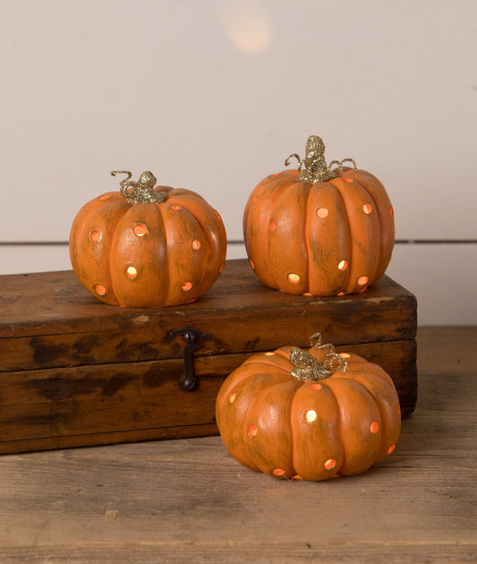 Polka Dot Pumpkin Luminaries