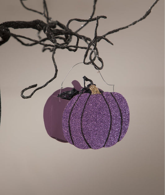 Purple Pumpkin Bucket Ornament