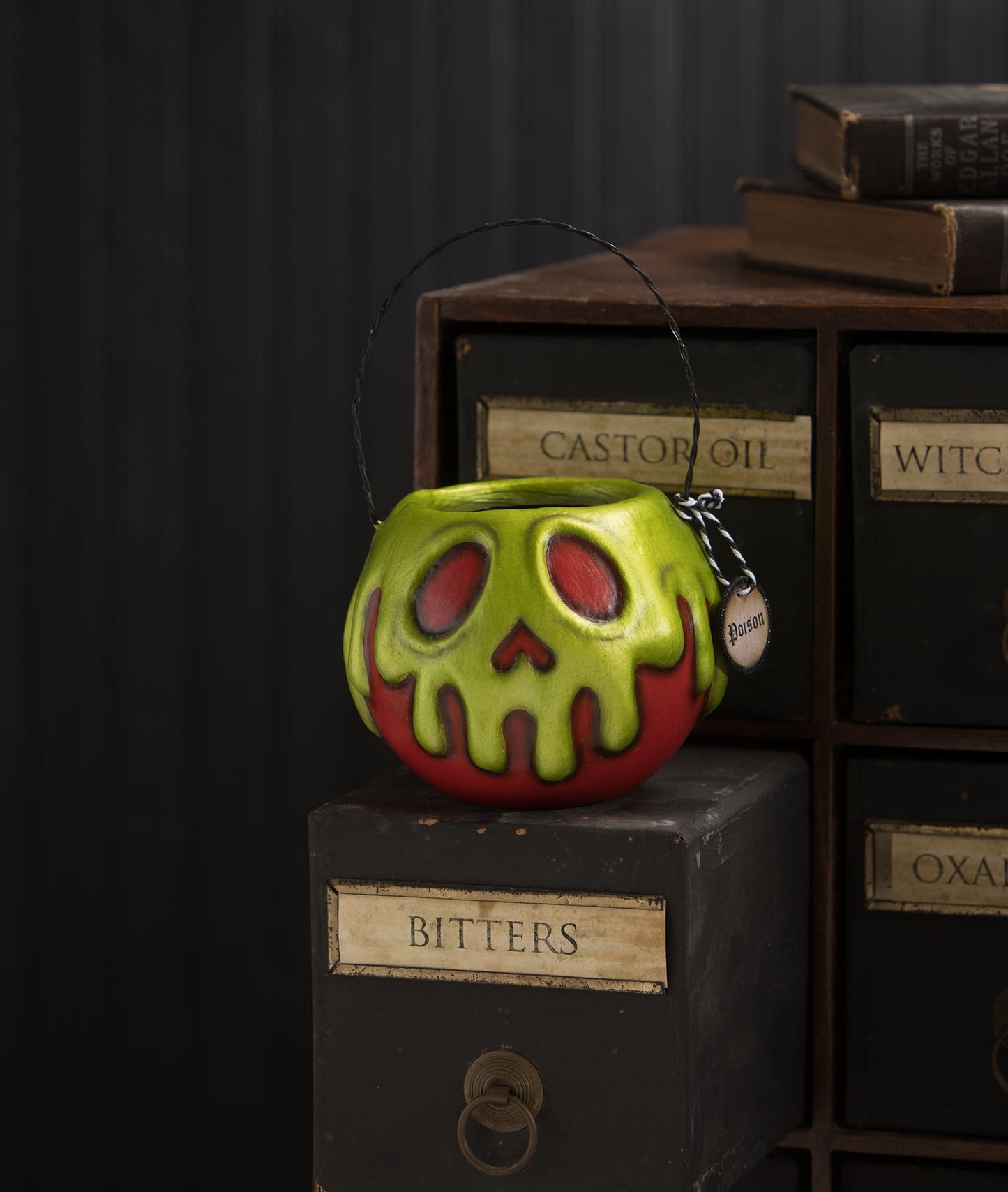 Red Apple Bucket with Green Poison, Small