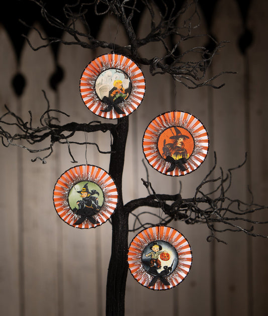 Retro Halloween Rosette Ornaments