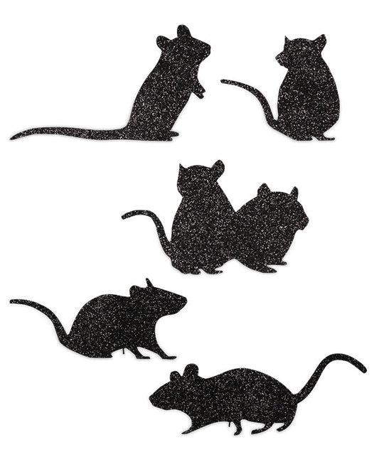 Scampering Mice Silhouettes, Glittered