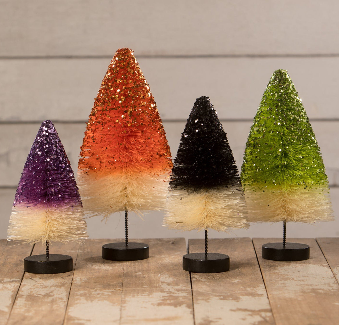Sparkling Glittered Halloween Trees