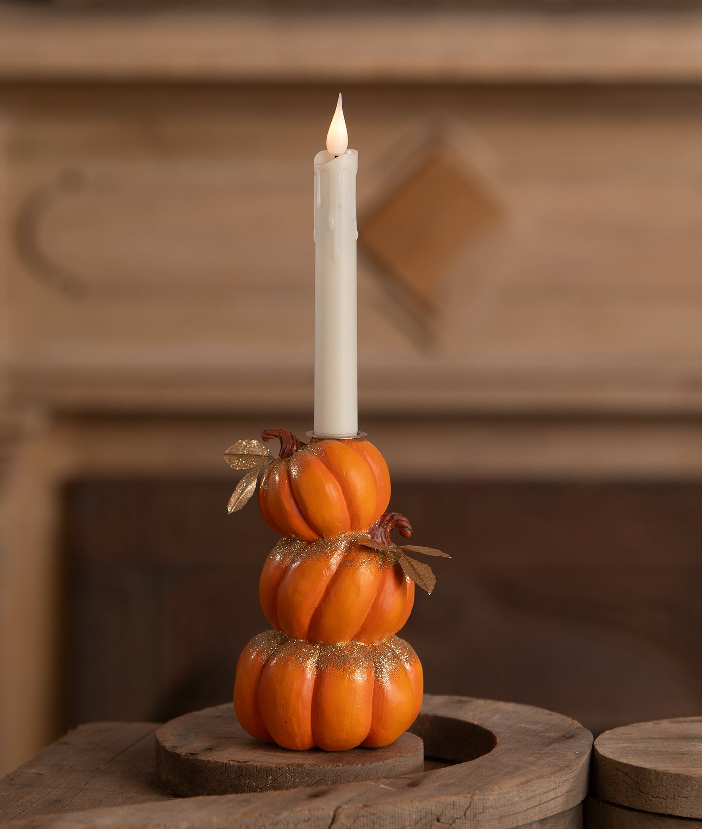 Stack of Pumpkins Candlestick Holder
