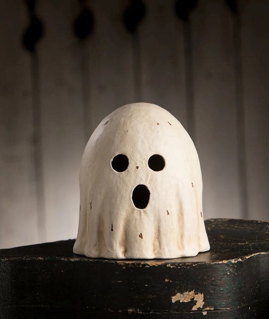 Surprised Ghost Luminary, Paper Mache