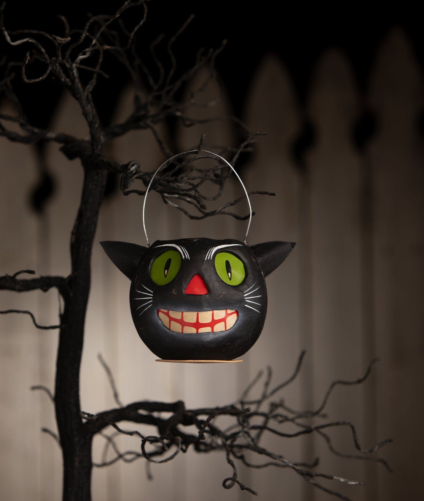 Vintage Cat Bucket, paper mache
