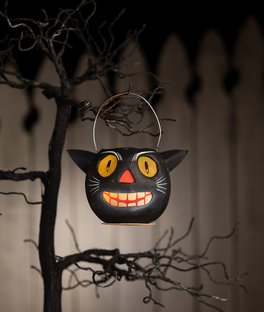 Vintage Cat Bucket, paper mache