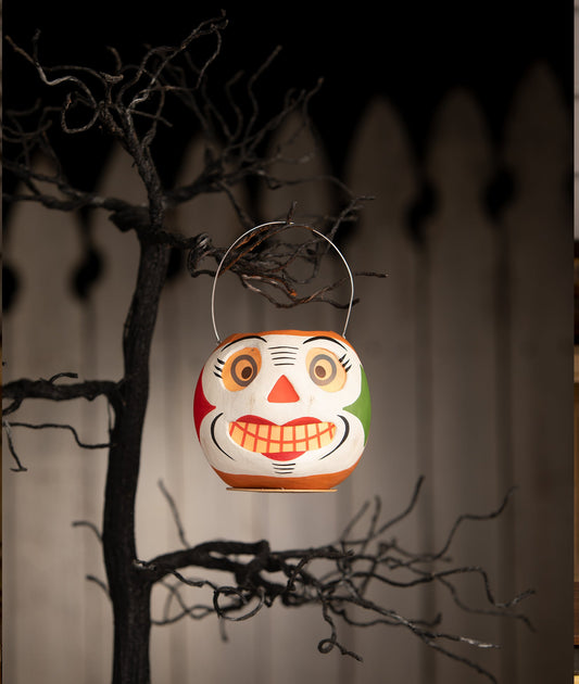 Vintage Clown Bucket, paper mache