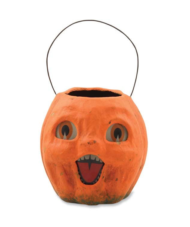 Vintage Pumpkin Bucket - Paper Mache